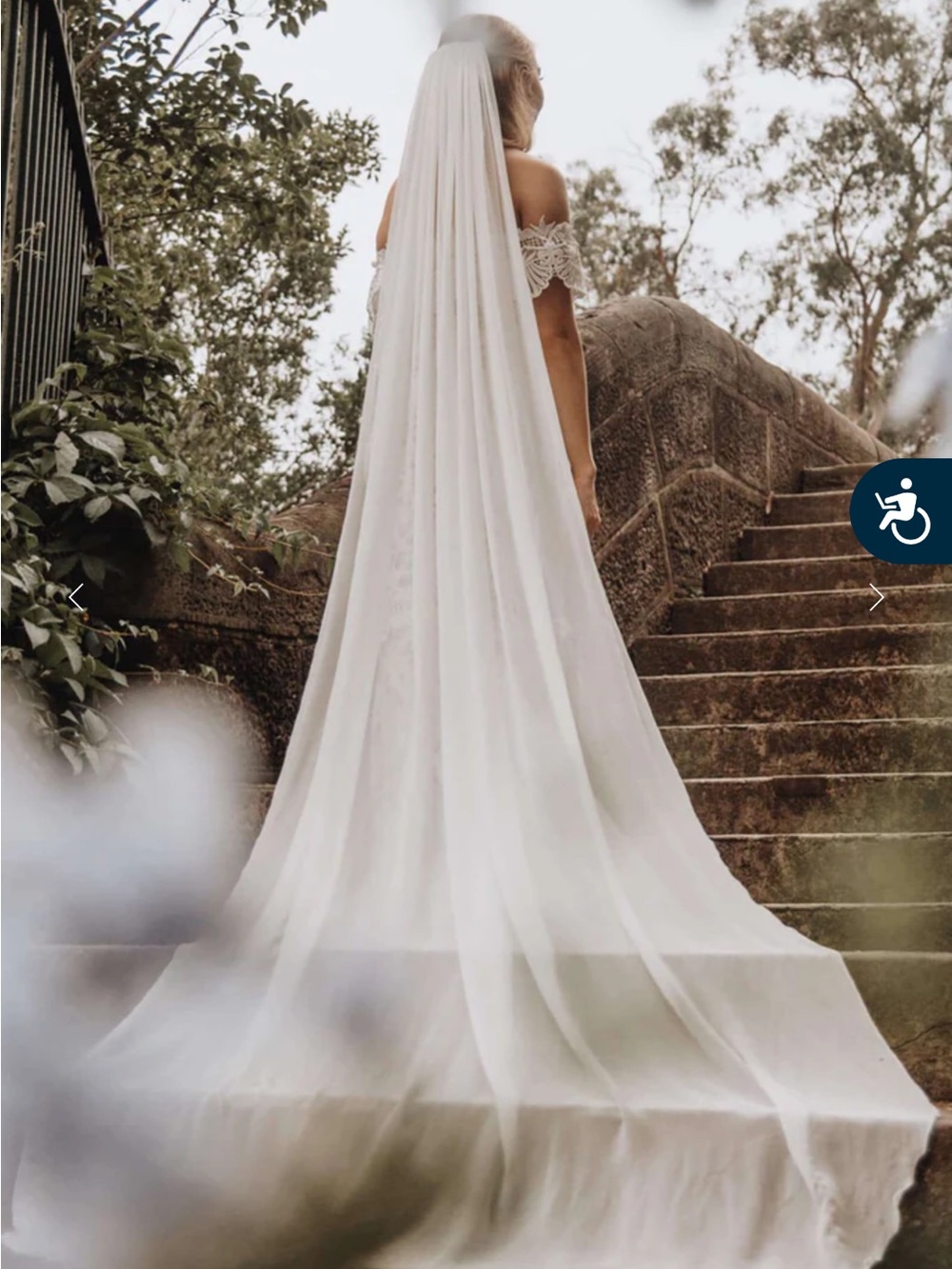 Grace Loves Lace White Bridal Veil with Long Train